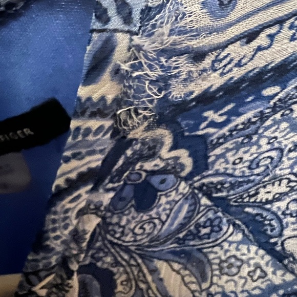 Tommy Hilfiger Blue and White Paisley Blouse - Picture 2 of 2